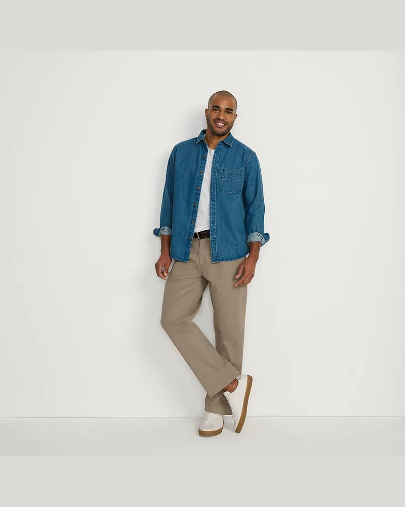 Lands' End Bundfalten-Chino, Relaxed Fit, Herren, Größe regular, Beige, Baumwolle/Elasthan, by Beige