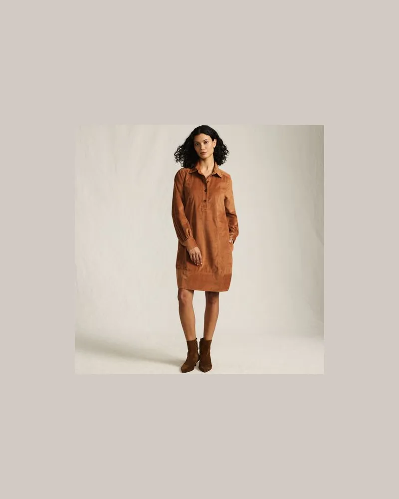 Lands' End Breitcord-Hemdkleid, Damen, Größe:44-46 regular, Braun, Baumwolle, by Braun