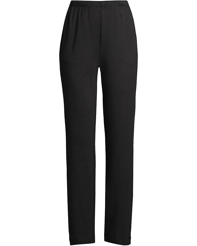 Lands' End Straight Fit Freizeithose SPORT KNIT, Damen, Größe plus, Schwarz, Baumwolle, by Schwarz