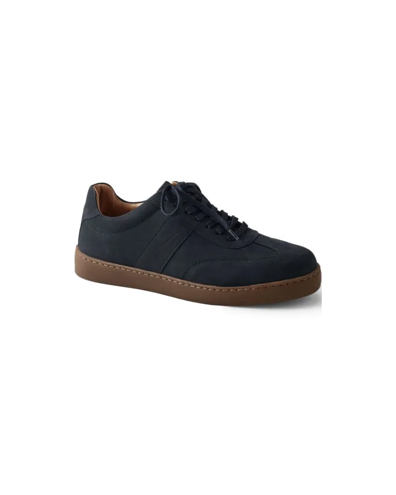 Lands' End Leder-Sneakers, Herren, Größe regular, Blau, Leder/Rauleder, by Blau