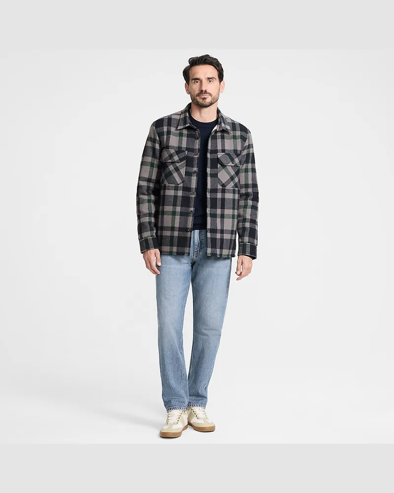 Lands' End Hemdjacke mit Teddyfutter, Herren, Größe regular, Blau, Polyester, by Blau
