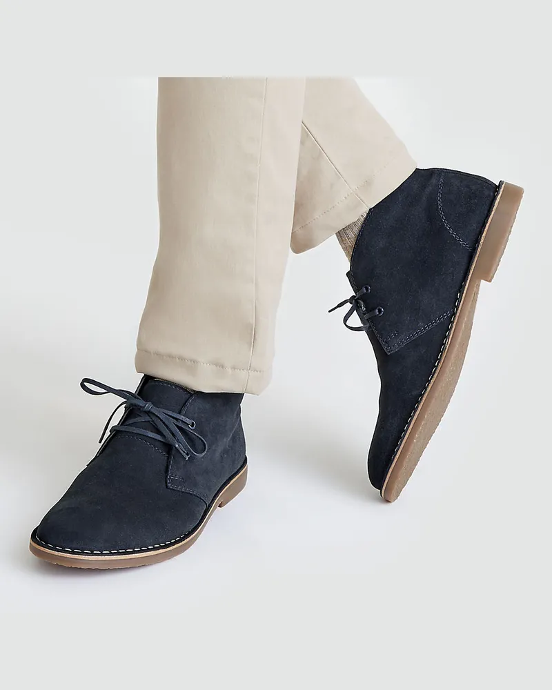 Lands' End Desert Boots aus Veloursleder, Herren, Größe regular, Blau, Rauleder, by Blau