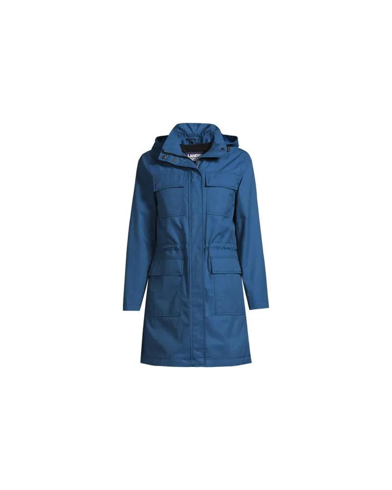 Lands' End 3-in-1-Wachsjacke aus Baumwollmix, Damen, Größe:32-34 regular, Blau, Baumwolle/Nylon, by Blau