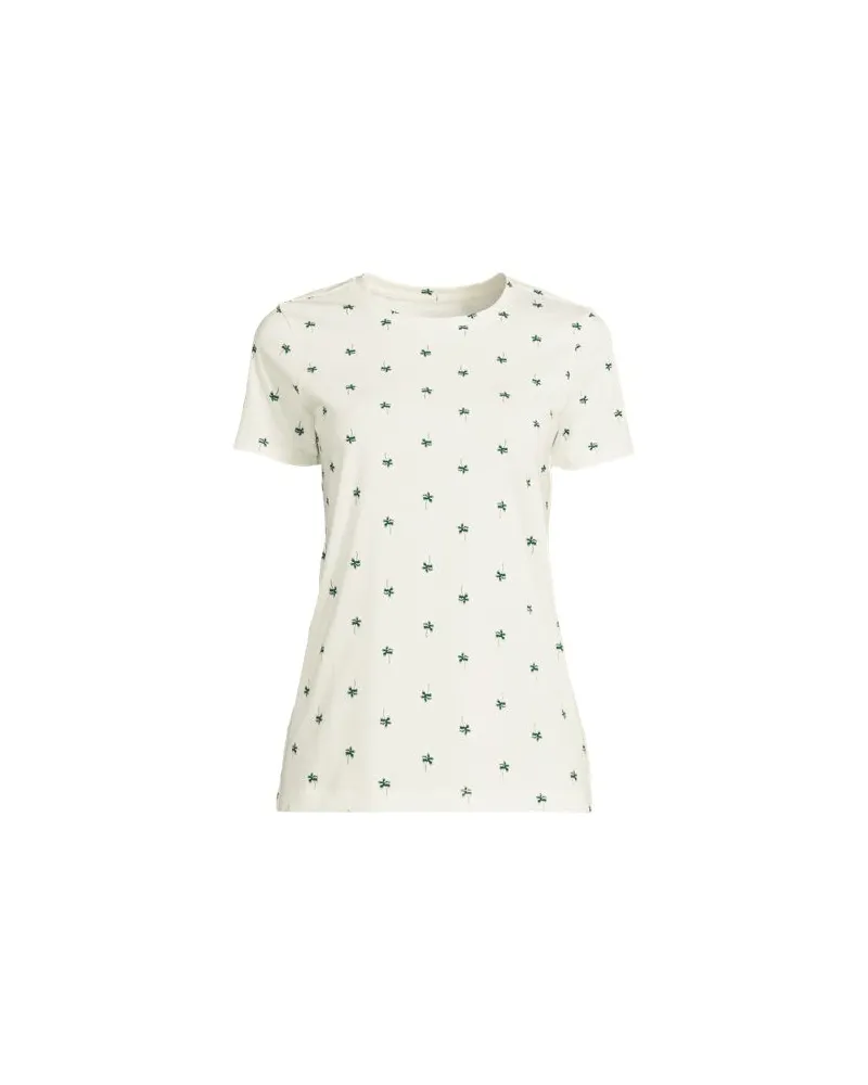 Lands' End Supima Kurzarm-Shirt mit rundem Ausschnitt, Damen, Größe regular, Grün, Baumwolle, by Grün