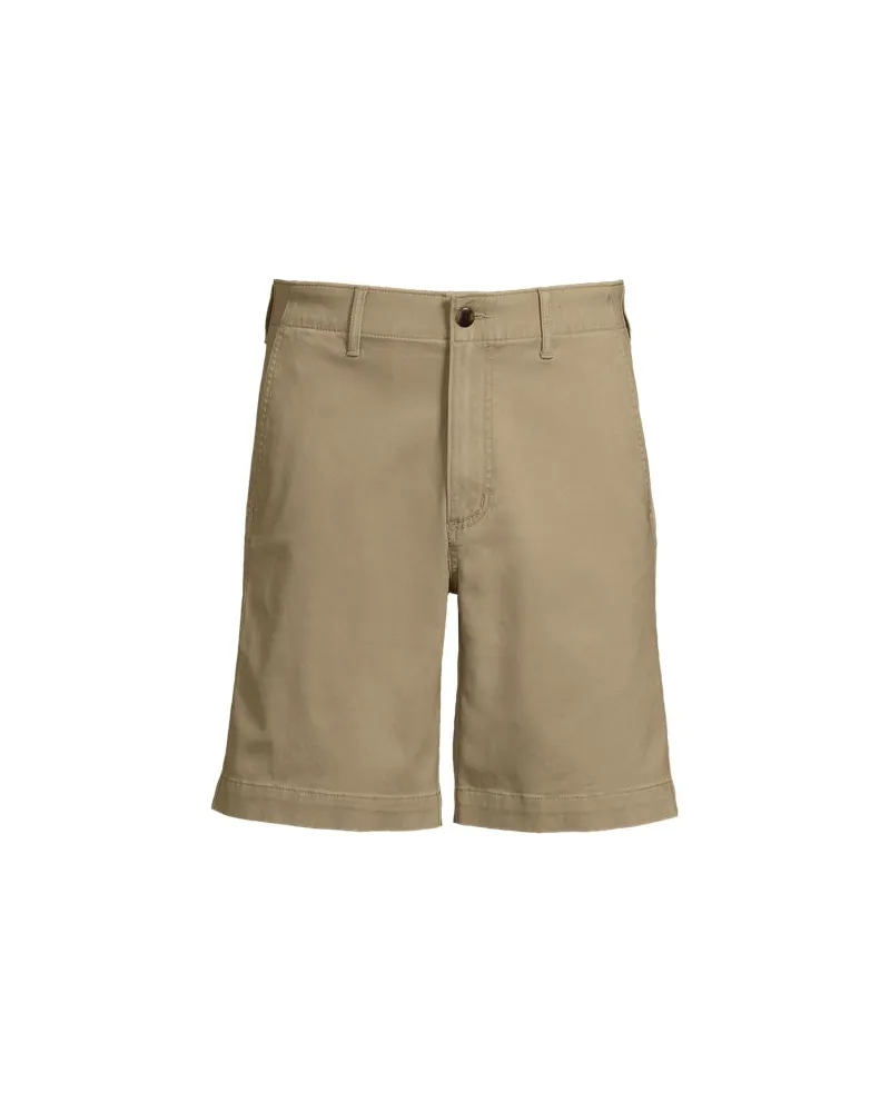 Lands' End Classic Fit Stretch-Chinoshorts mit Komfortbund, 23 cm, Herren, Größe regular, Braun, Elasthan/Baumwoll-Mischung, by Braun