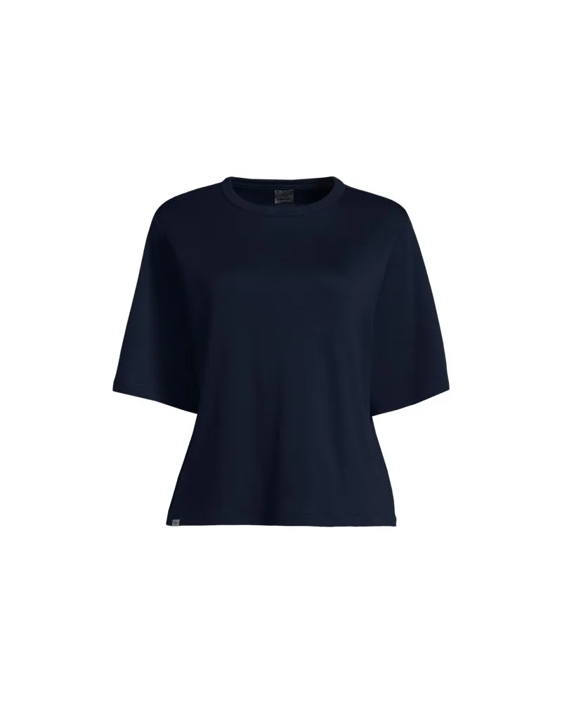 Lands' End Kastiges Supima Interlock-Shirt '63, Damen, Größe regular, Blau, Baumwolle, by Blau