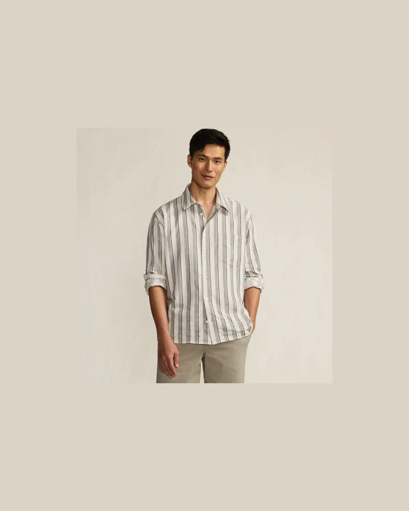 Lands' End Gestreiftes Hemd, Herren, Größe:60 regular, Weiß, by Weiß
