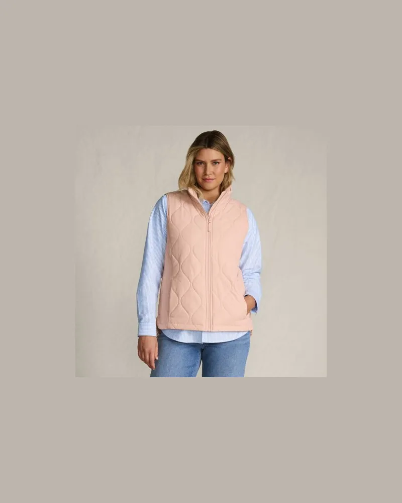 Lands' End Isolierte Steppweste FeatherFree, Damen, Größe petite, Pink, Polyester, by Pink