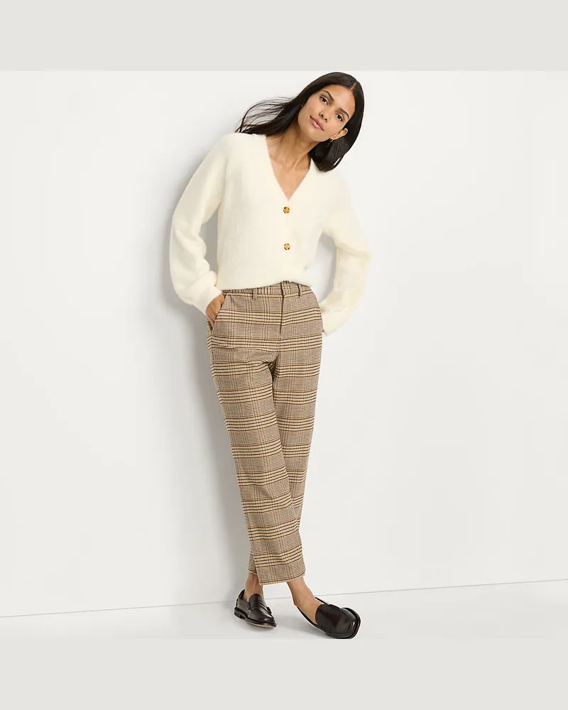 Lands' End Knöchellange Hose aus gebürstetem Flanell, Damen, Größe regular, Braun, Viskose/Polyester-Mischung, by Braun