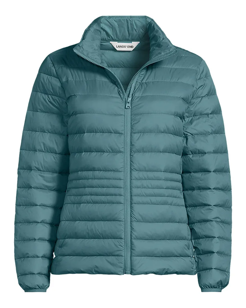 Lands' End Ultraleichte verstaubare Daunenjacke Wanderweight, Damen, GrÃ¶ÃŸe petite, GrÃ¼n, Nylon, by Grã¼n