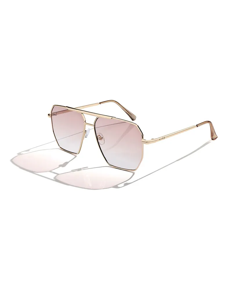 Lands' End ASTEROID Sonnenbrille im Oversize Piloten-Stil, Damen, Größe:null regular, Gelb, by Gelb