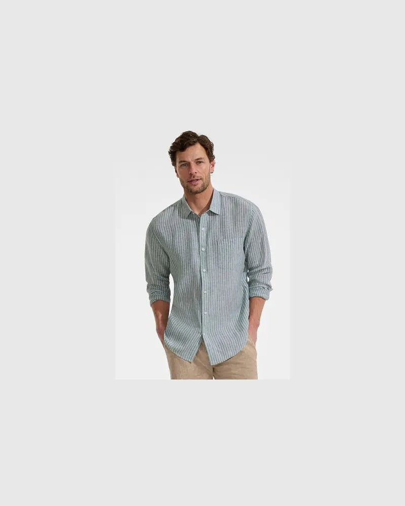 Lands' End Langarm-Hemd aus reinem Leinen, Lang-Größe, Herren, Größe:60 tall, Sonstige, Leinen, by Sonstige