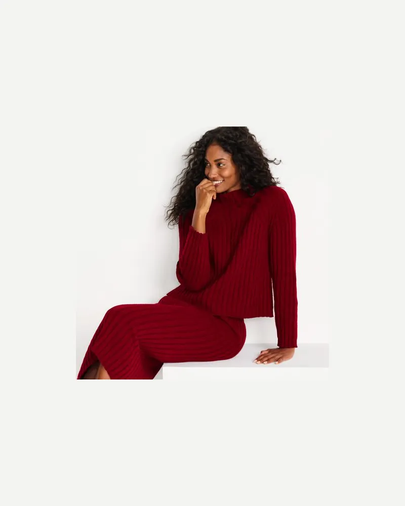 Lands' End Pullover aus softem Rippstrick, Damen, Größe:40-42 regular, Pink, Baumwolle/Wolle/Nylon, by Pink