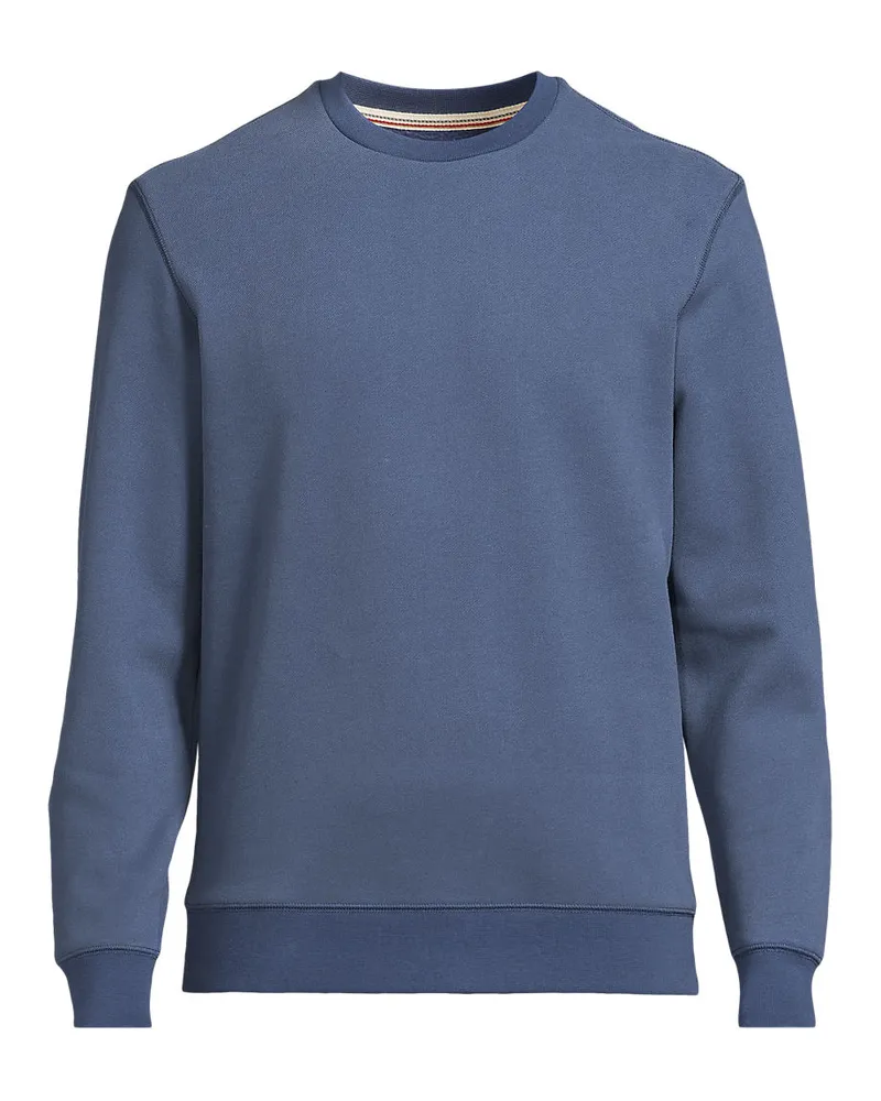 Lands' End Rundhals-Sweatshirt SERIOUS SWEATS, Herren, Größe tall, Blau, Baumwoll-Mischung/Polyester-Mischung, by Blau