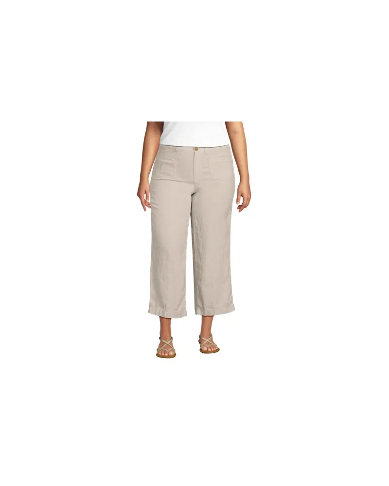 Lands' End 7/8-Hose aus Leinen, Damen, Größe plus, Weiß, by Weiß