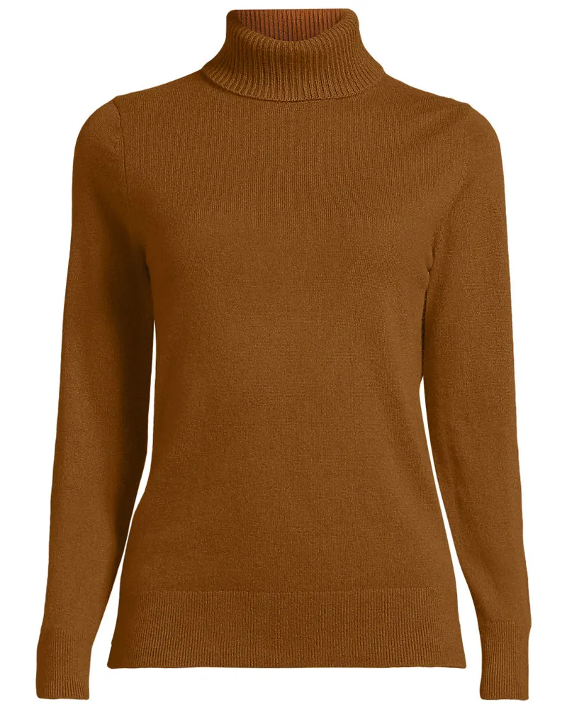 Lands' End Rollkragen-Pullover aus Kaschmir, Damen, Größe regular, Beige, Kaschmir, by Beige