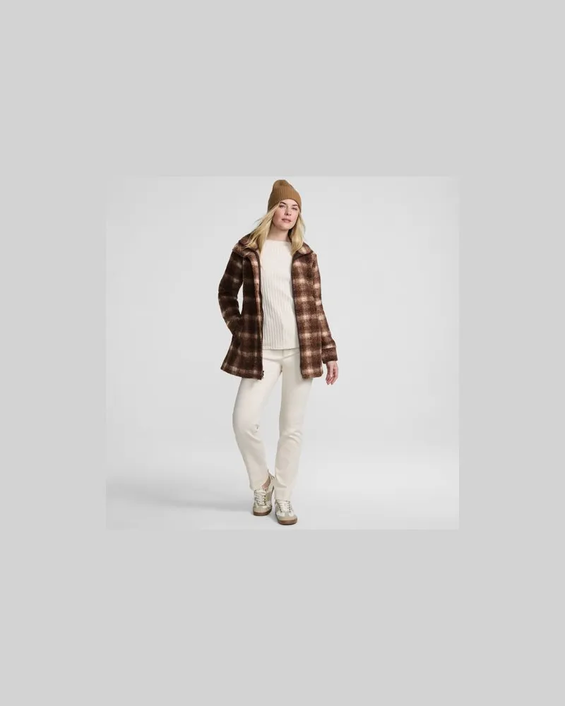 Lands' End Gemusterte Bouclé-Jacke, Damen, Größe petite, Braun, Polyester, by Braun
