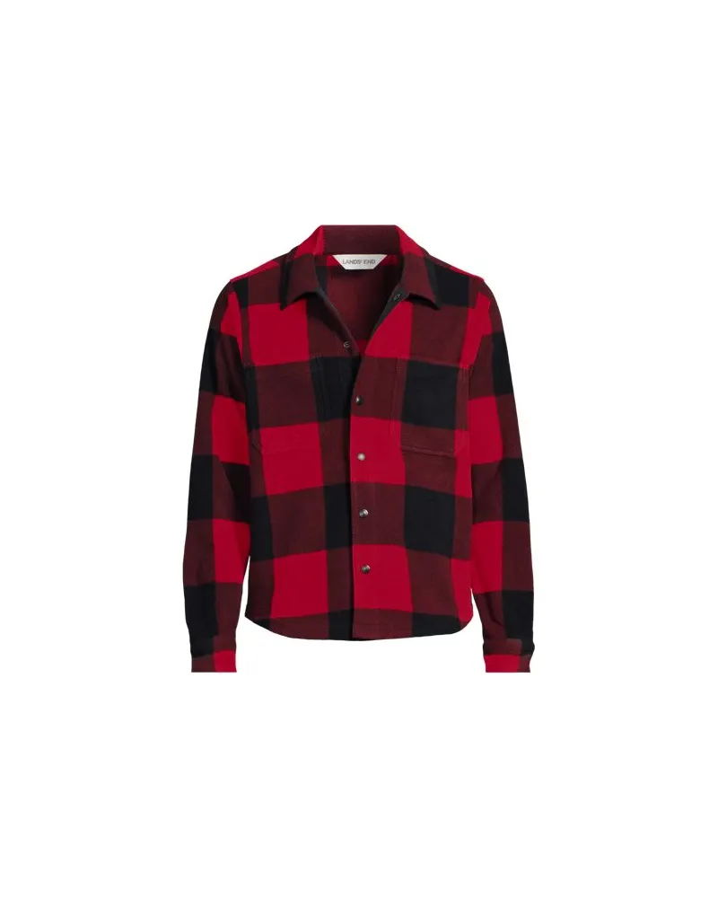 Lands' End Hemdjacke aus Fleece, Herren, Größe:44-46 regular, Rot, Polyester, by Rot