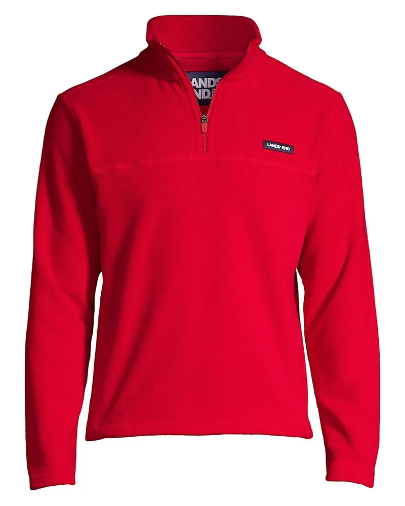 Lands' End Anyweather Fleece-Pullover mit Reißverschluss, Herren, Größe tall, Rot, Polyester, by Rot