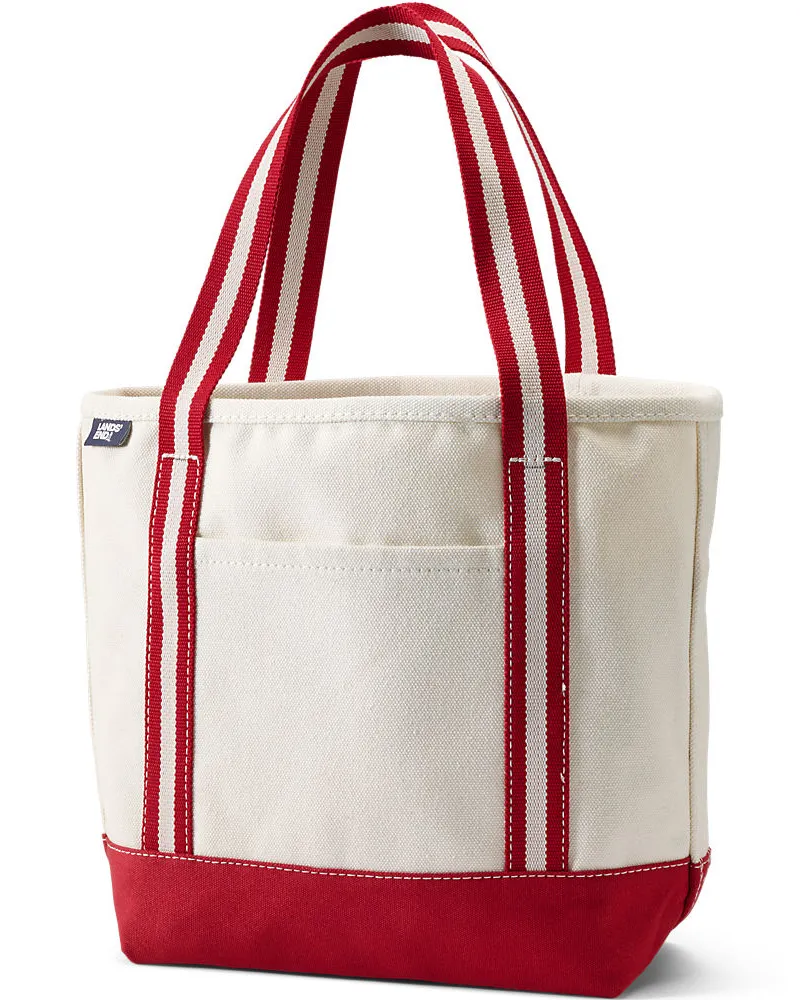 Lands' End Mittelgroße offene Canvas-Tasche, Damen, Größe:null regular, Weiß, Baumwolle, by Weiß