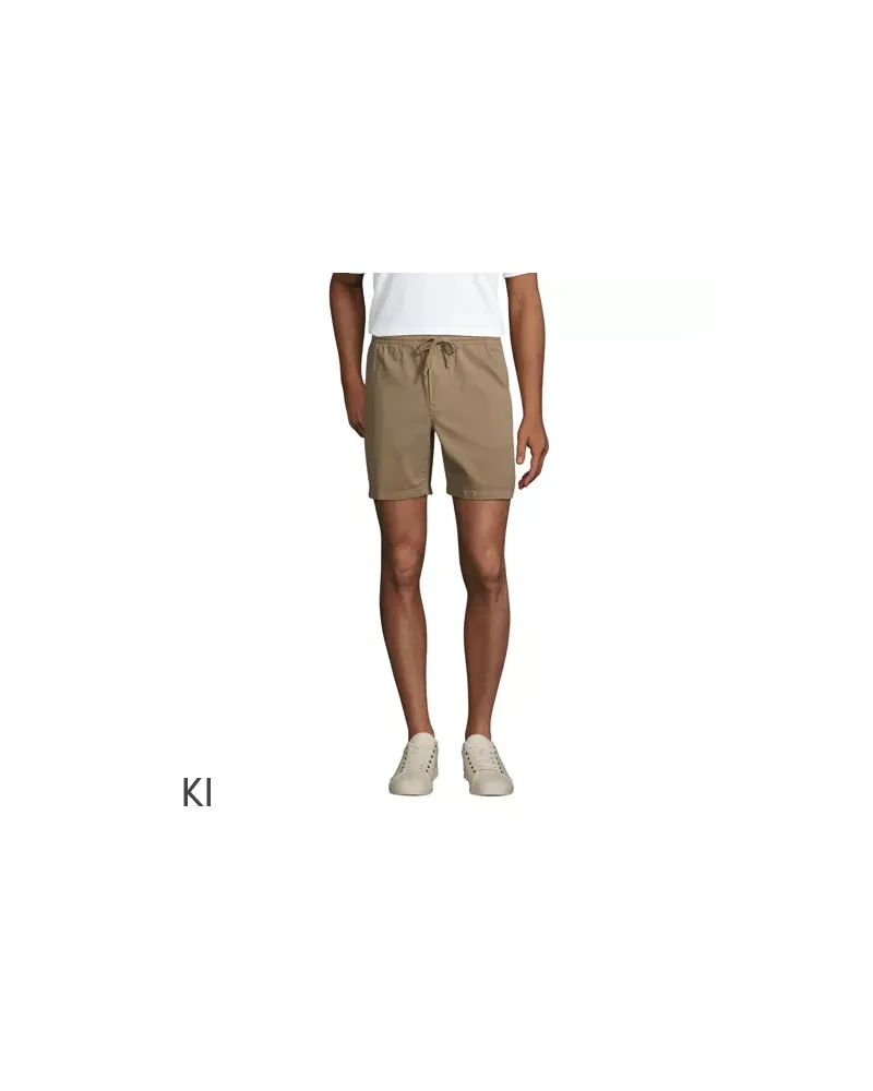 Lands' End Chino-Shorts mit Dehnbund, Herren, Größe regular, Beige, Baumwolle, by Beige