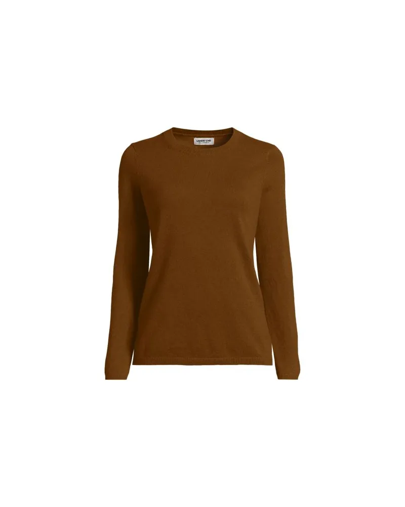 Lands' End Kaschmir-Pullover mit rundem Ausschnitt, Damen, Größe:40-42 petite, Beige, Kaschmir, by Beige