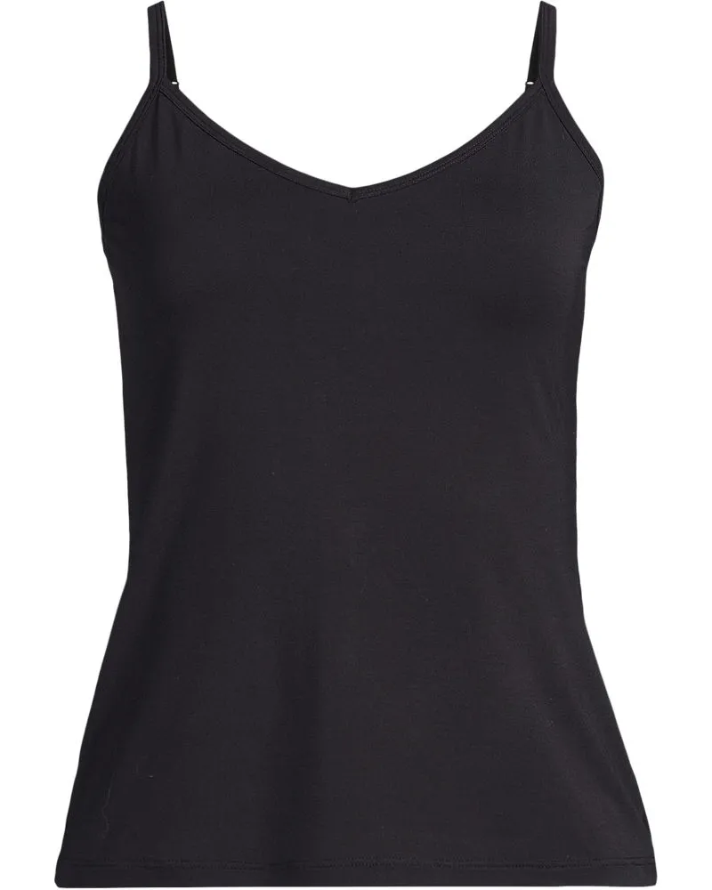 Lands' End Kühlendes Trägertop, Damen, Größe regular, Schwarz, Elasthan/Viskose/Viskose-Mischung, by Schwarz