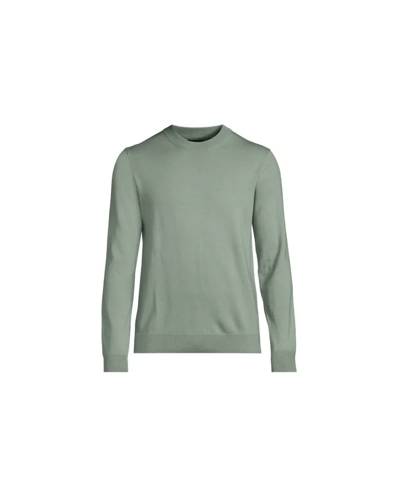 Lands' End Merino-Pullover mit Rundhals, Herren, Größe:60 regular, Grün, Wolle, by Grün