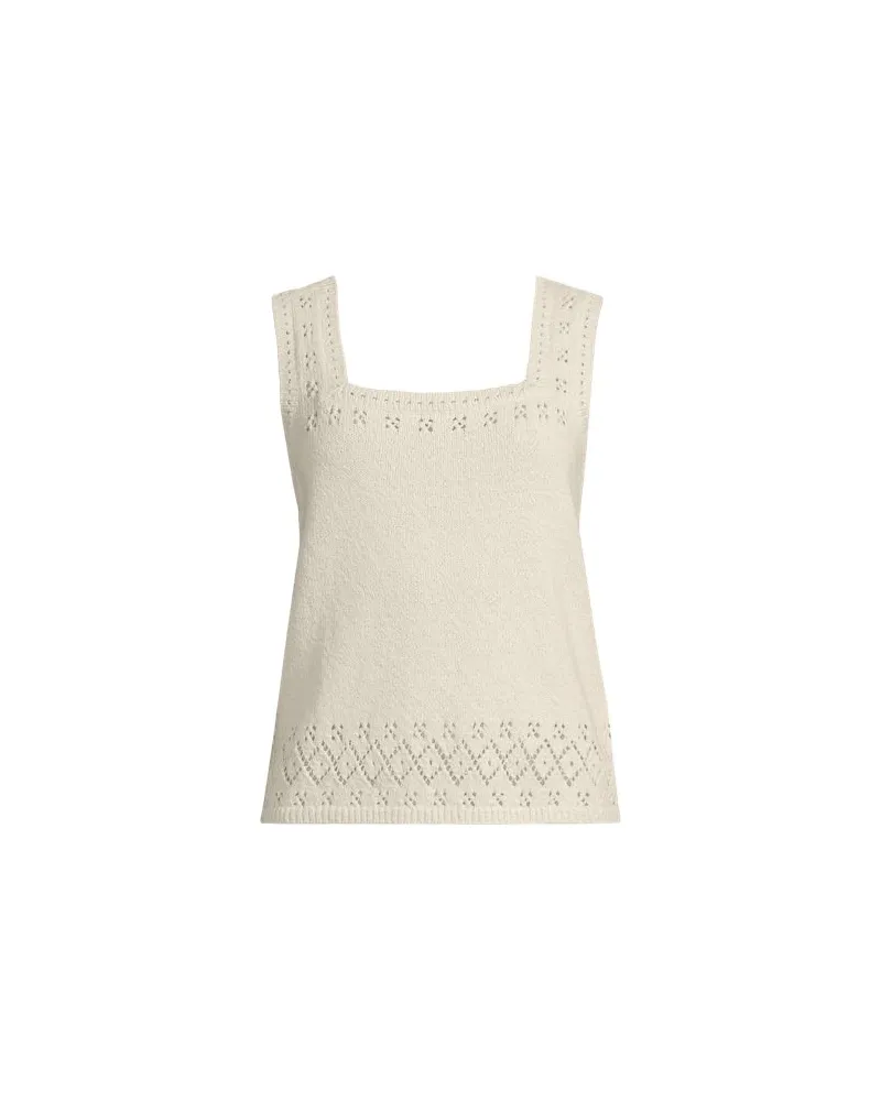 Lands' End Feinstrick-Top mit Ajourdetails, Damen, Größe regular, Weiß, Baumwoll-Mischung/Polyester-Mischung, by Weiß