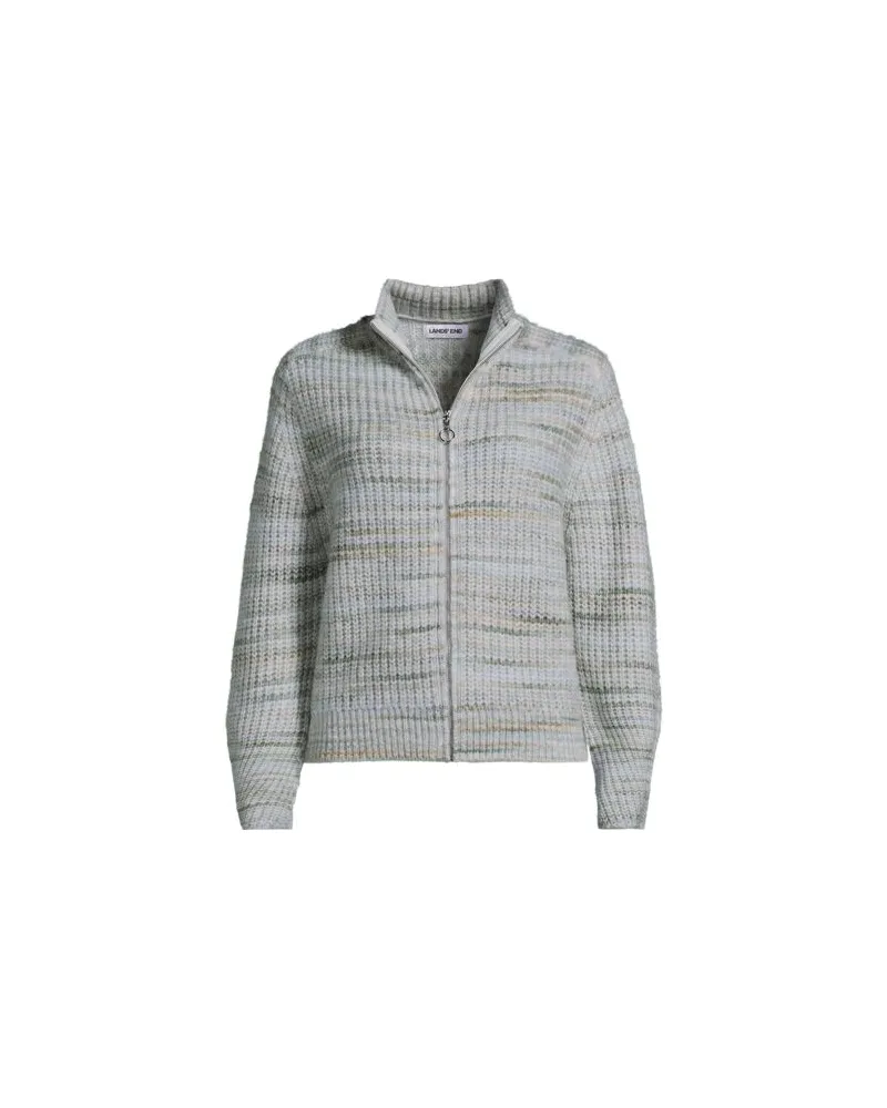 Lands' End Strick-Cardigan mit Reißverschluss, Damen, Größe regular, Grün, by Grün