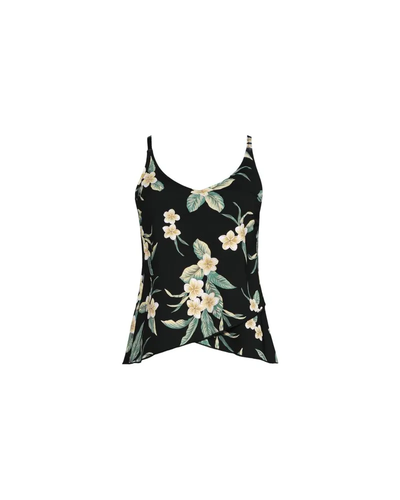 Lands' End Tankinitop mit Tulpensaum chlorresistent, Damen, Größe plus, Schwarz, Nylon-Mischung, by Schwarz