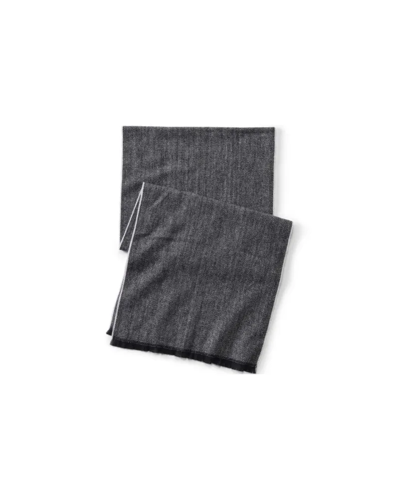 Lands' End Kaschmirweicher Schal Kariert, Damen, Größe:null regular, Weiß, Polyester, by Weiß