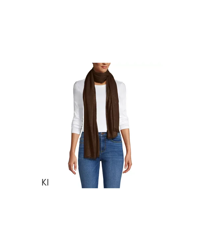 Lands' End Metallic-Schal, Damen, Größe:null regular, Braun, Metall/Viskose, by Braun