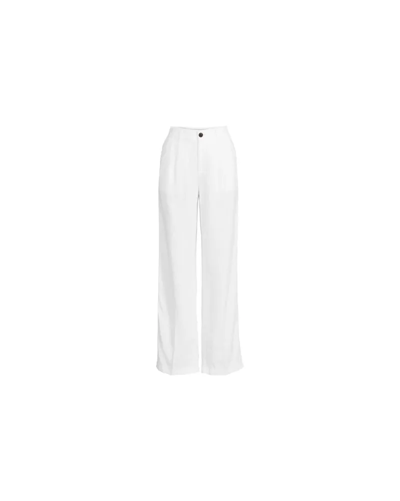 Lands' End Leinenhose High Waist mit weitem Bein, Damen, Größe plus, Weiß, Leinen, by Weiß