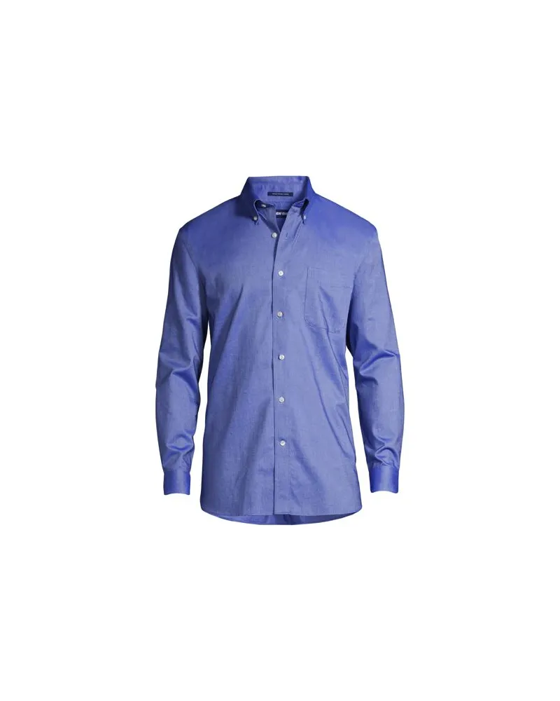 Lands' End CLASSIC FIT. Buttondown-Kragen. Oxfordhemd, Herren, Größe regular, Blau, Baumwolle, by Blau