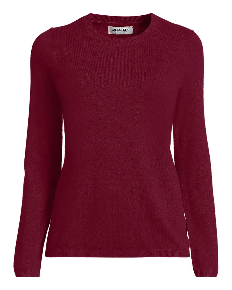 Lands' End Kaschmir-Pullover mit rundem Ausschnitt, Damen, Größe petite, Rot, Kaschmir, by Rot
