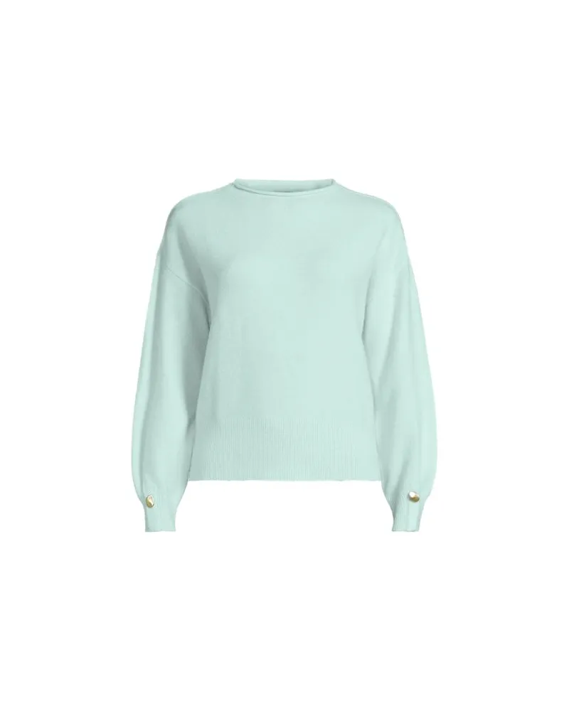 Lands' End Wool Touch Pullover mit gerolltem Ausschnitt, Damen, Größe:32-34 petite, Blau, by Blau