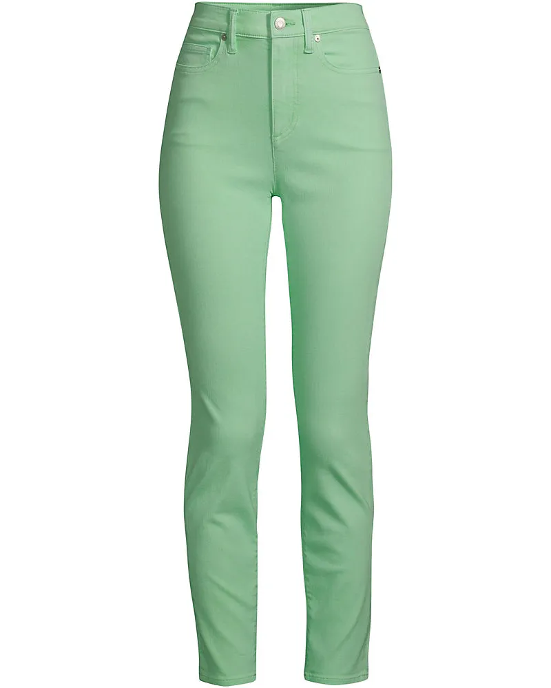 Lands' End Slim Fit Stretch-Jeans High Waist, Damen, GrÃ¶ÃŸe plus, GrÃ¼n, Elasthan/Baumwoll-Mischung/Polyester-Mischung, by Grã¼n
