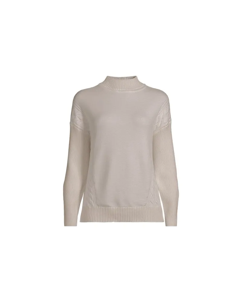 Lands' End Stehkragenpullover Silk Touch, Damen, Größe:32-34 regular, Weiß, Polyester/Nylon/Viskose, by Weiß