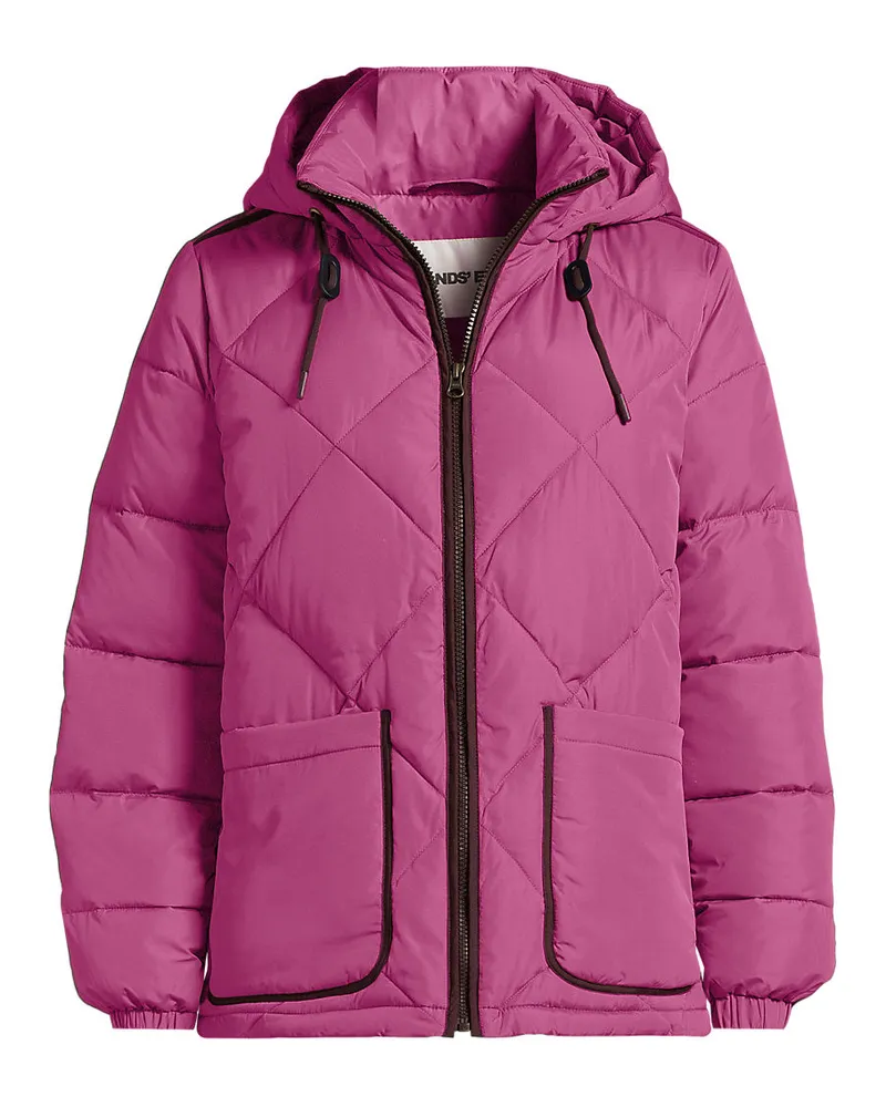 Lands' End Isolierte FeatherFree™ Kapuzen-Steppjacke, Damen, Größe plus, Rot, Polyester, by Rot