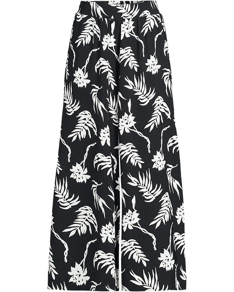 Lands' End Creaseless 7/8-Palazzohose, Damen, Größe plus, Schwarz, Polyester, by Schwarz
