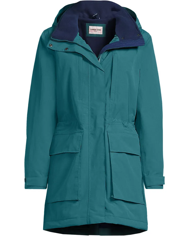 Lands' End Wasserdichter Parka SQUALL, Damen, Größe plus, Grün, Nylon, by Grün