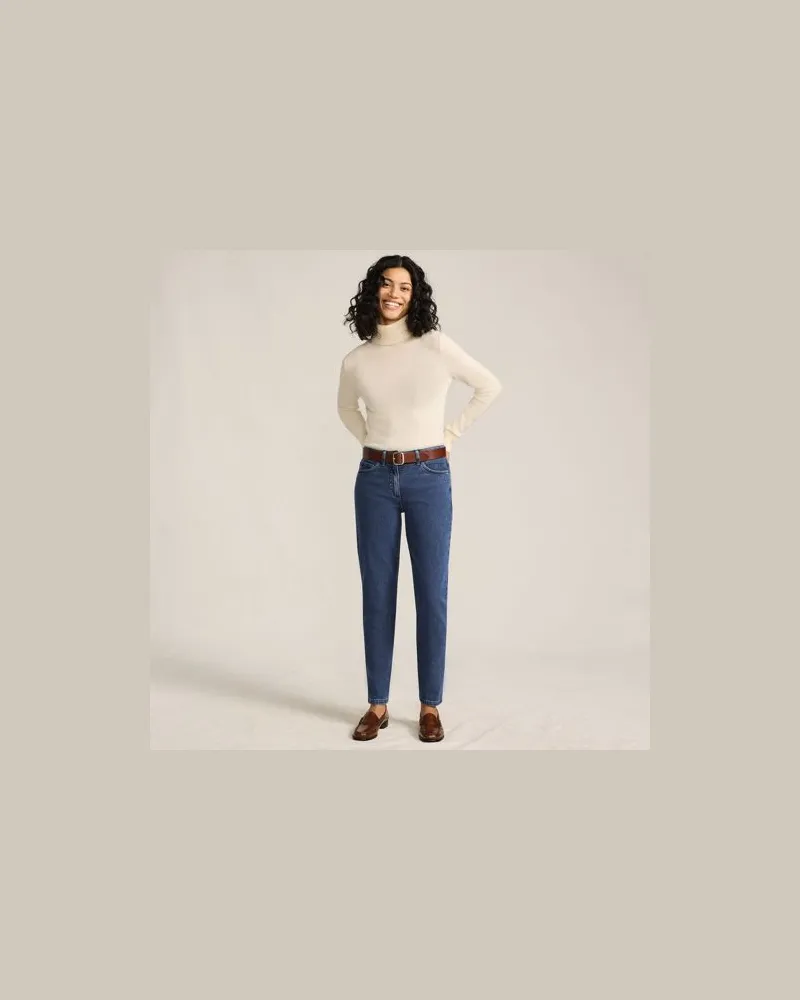 Lands' End Slim Fit Jeans High Waist, Damen, Größe regular, Blau, Baumwolle/Baumwoll-Mischung, by Blau