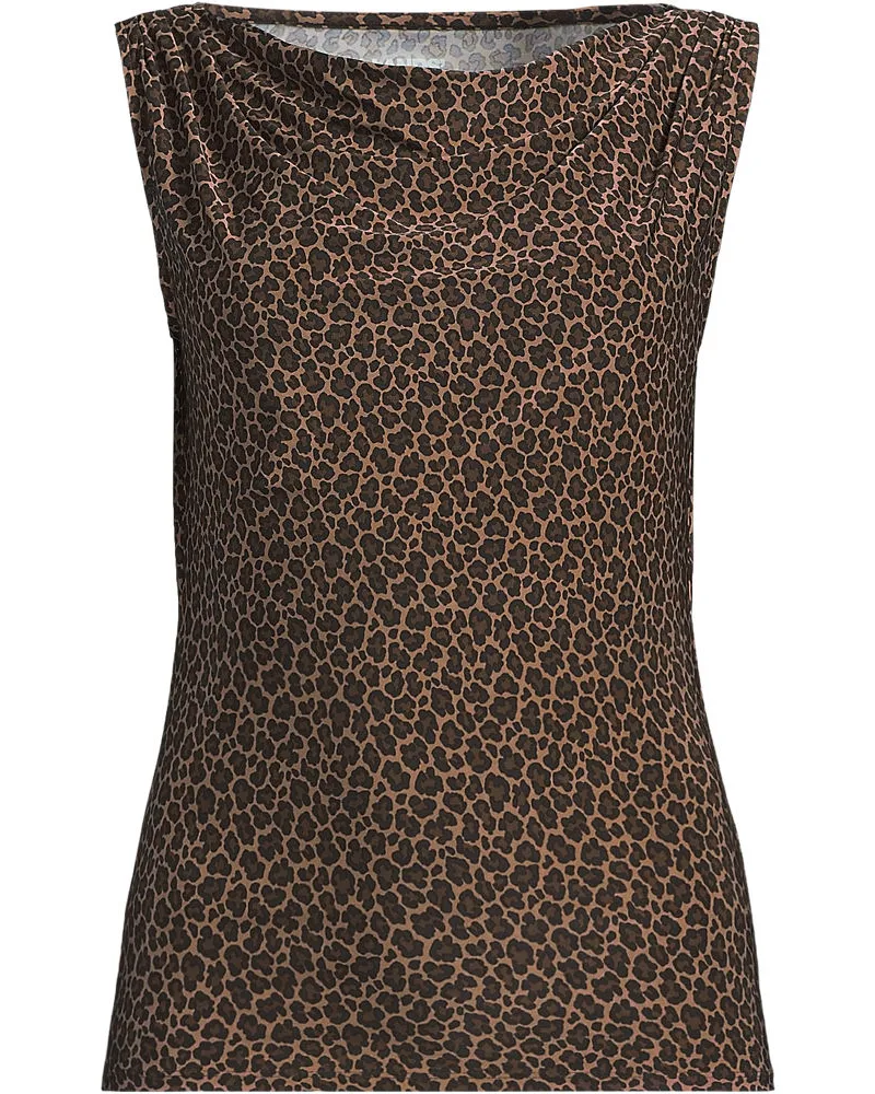 Lands' End Silk Knit Ärmelloses Top, Damen, Größe plus, Braun, Polyester-Mischung, by Braun