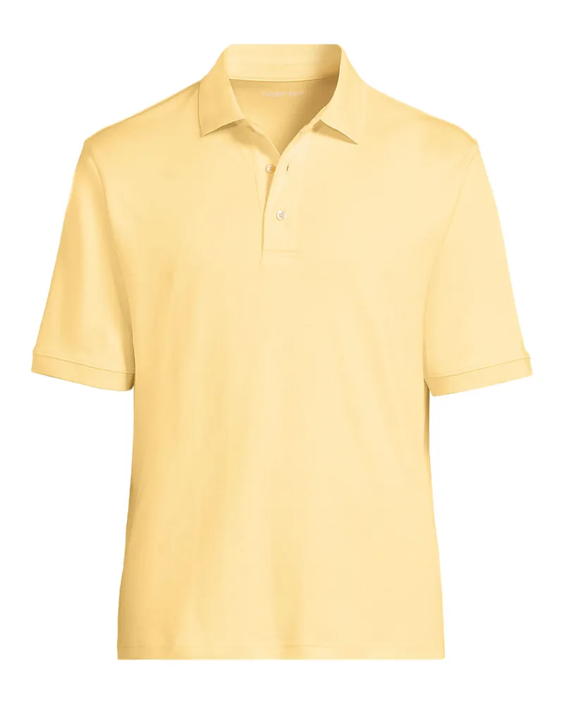 Lands' End Supima Kurzarm-Polo, Classic Fit, Herren, Größe regular, Gelb, Baumwolle, by Gelb