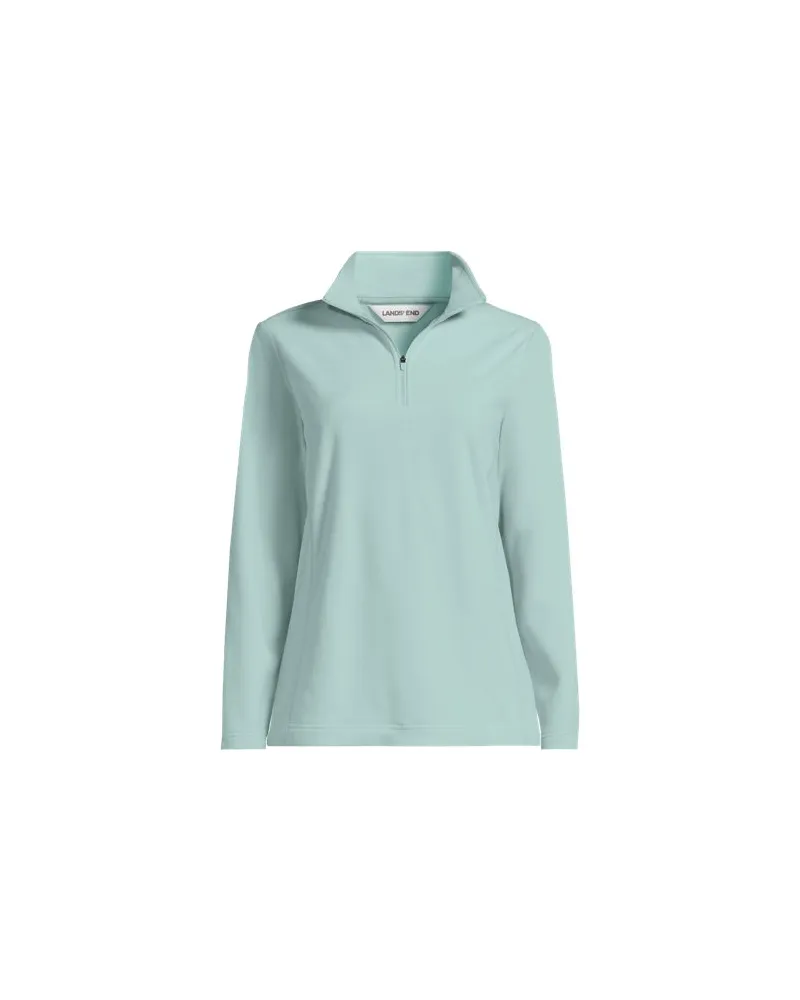 Lands' End Anyweather Fleece-Pullover mit Reißverschluss, Damen, Größe regular, Grün, Polyester, by Grün