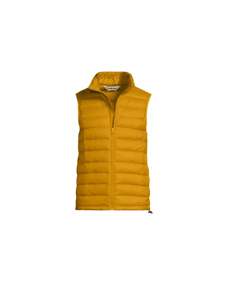 Lands' End Ultraleichte verstaubare Wanderweight-Daunenweste, Herren, Größe:60 regular, Gelb, Polyester/Nylon/Daunen, by Gelb