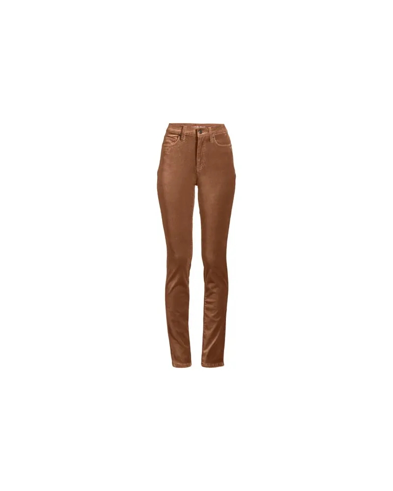 Lands' End Slim Fit Samthose High Waist, Damen, Größe plus, Braun, Baumwoll-Mischung, by Braun