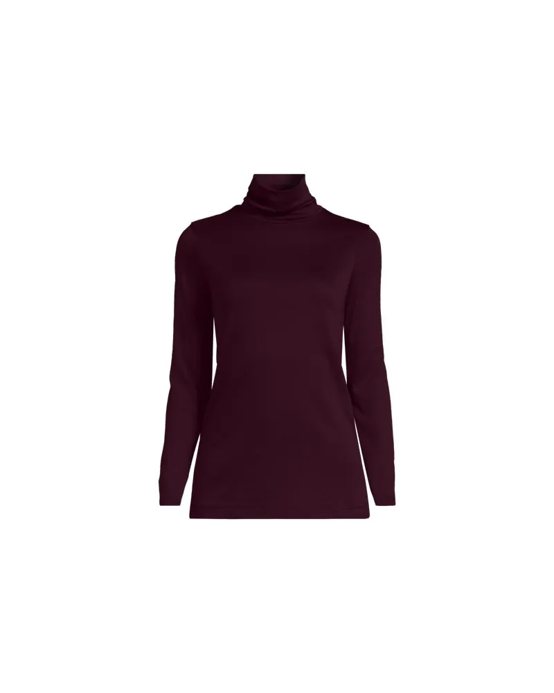 Lands' End Rollkragenshirt aus Supima, Damen, Größe:40-42 petite, Rot, Baumwolle, by Rot