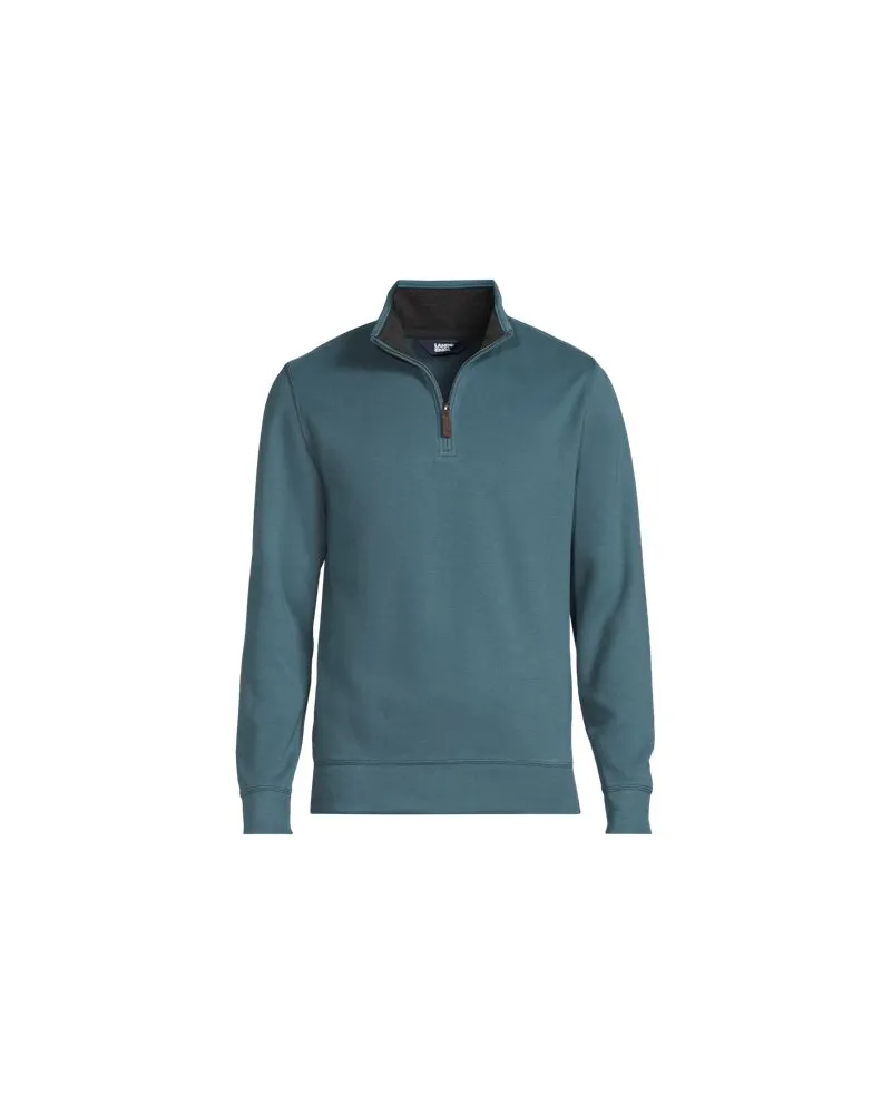 Lands' End Reißverschluss-Pullover aus Bedford-Ripp, Herren, Größe:56-58 regular, Blau, Baumwolle, by Blau